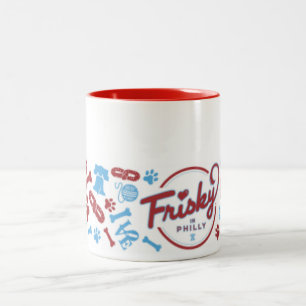 Frisky in Philly: Collagen-Entwurfs-Kaffee-Tasse Zweifarbige Tasse