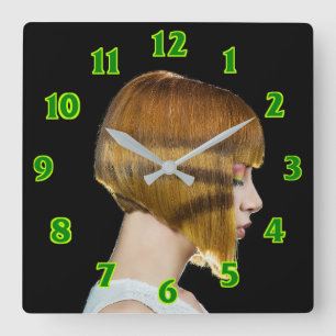 Frisör-Schönheitssalon quadratische Wanduhr