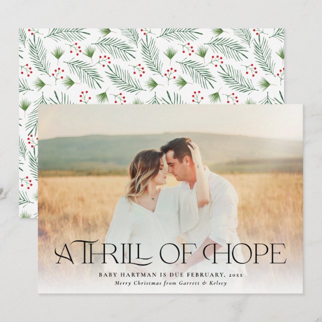 Frissons de l'espoir Faire-part de grossesse Photo (Devant / Derrière)