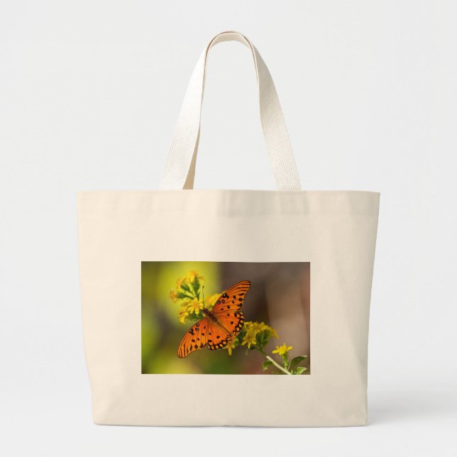 Fritillary Gulf Butterfly Geschenke und Bekleidung Jumbo Stoffbeutel (Vorne)