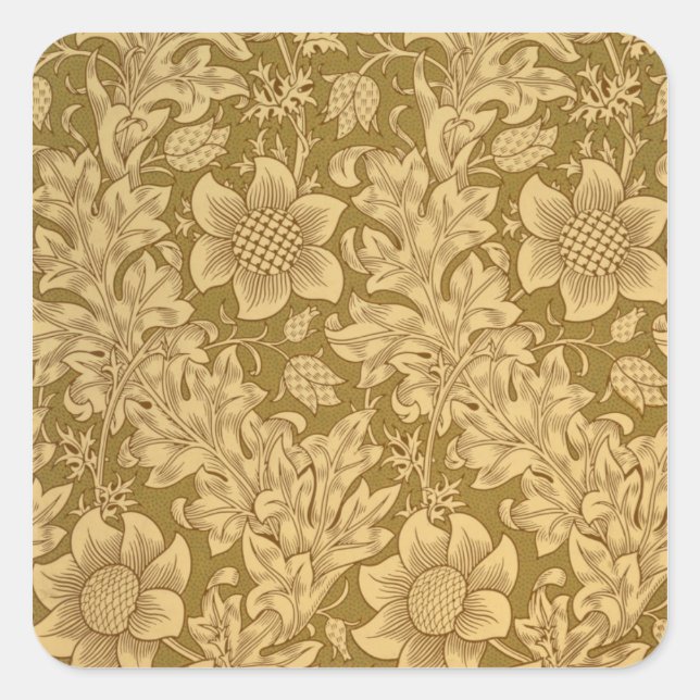 "Fritillary" Tapete Design, 1885 Quadratischer Aufkleber (Vorderseite)