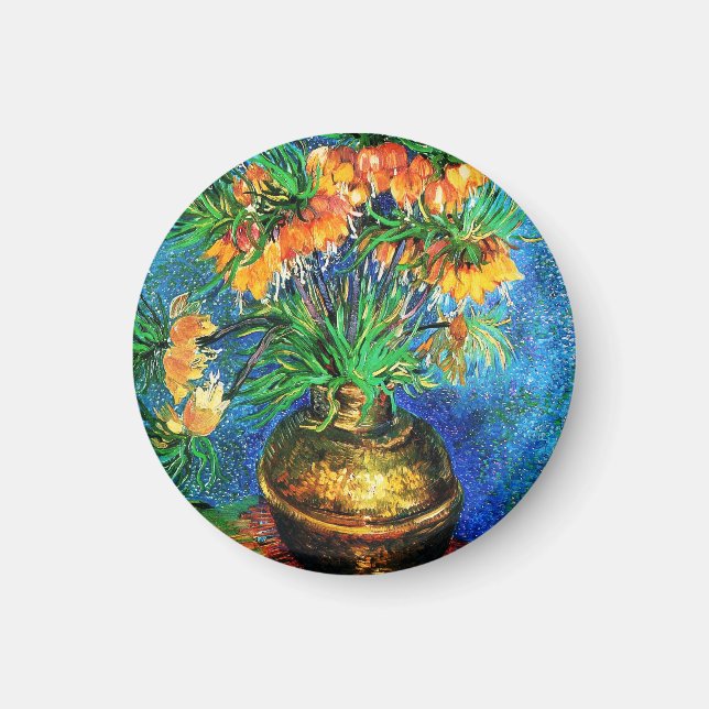 Fritillerien in einer Kupfer Vase Van Gogh Fine Ar Magnet (Vorne)