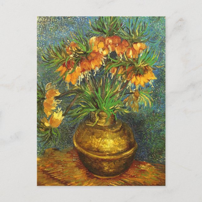 Fritillerien in einer Kupfer Vase Van Gogh Fine Ar Postkarte (Vorderseite)