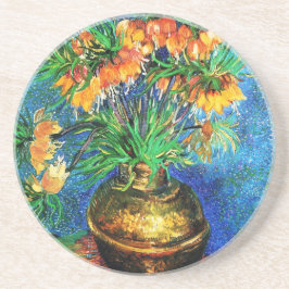 Fritillerien in einer Kupfer Vase Van Gogh Fine Ar Sandstein Untersetzer