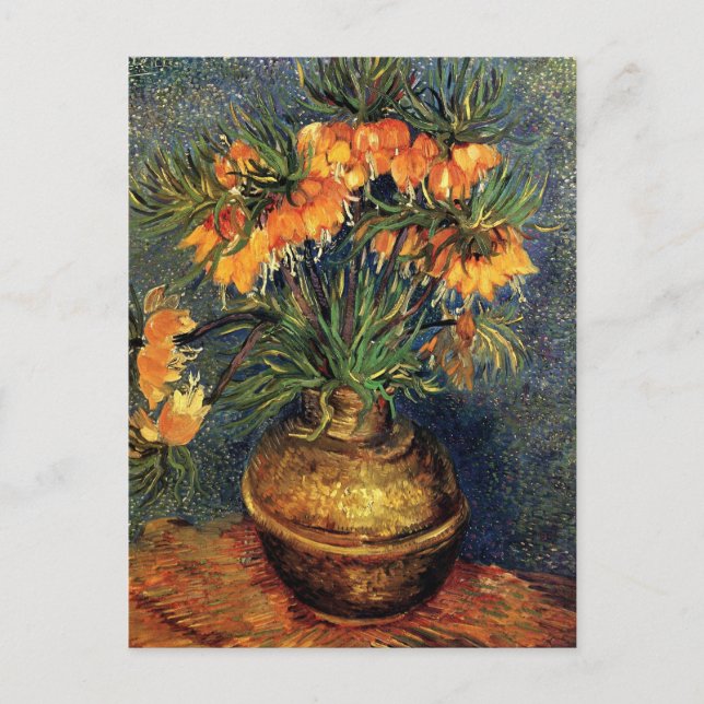 Fritillerien in einer Kupfervase von Vincent van G Postkarte (Vorderseite)