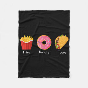 Fritten Donuts Tacos Fleecedecke