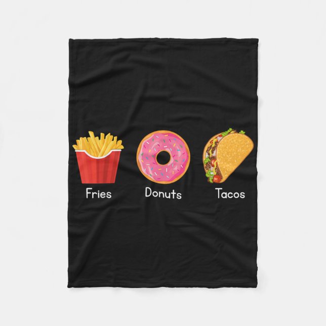 Fritten Donuts Tacos  Fleecedecke (Vorderseite)