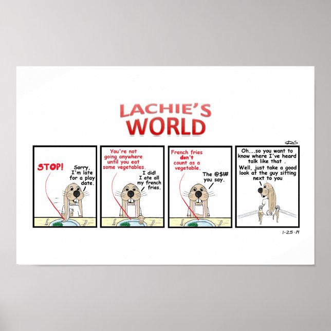 Fritten und Gemüse Poster (Vorne)