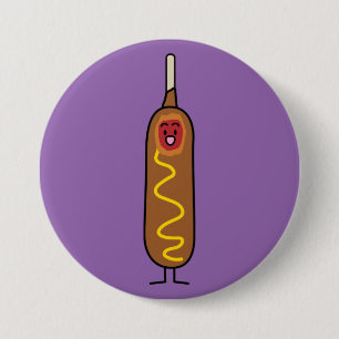frittierte Wursthunde Maishundcorndog Senfes Button