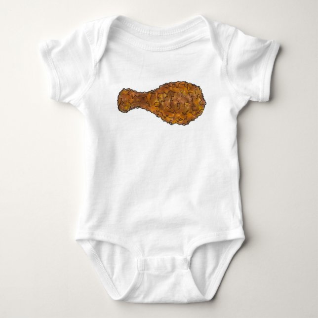Frittierter Hühnerleg Drumstick Soul Food Junk Fei Baby Strampler (Vorderseite)