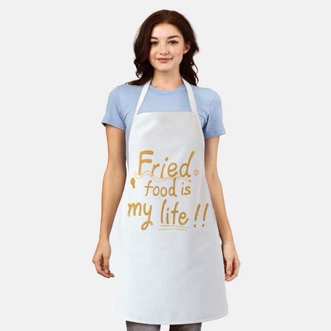 Frittiertes Essen ist mein Leben Schürze (Getragen)