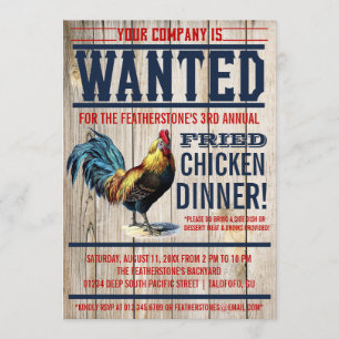 Frittiertes Hühnchen Party Einladung
