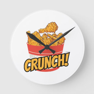 Frittiertes Hühnchen Runde Wanduhr