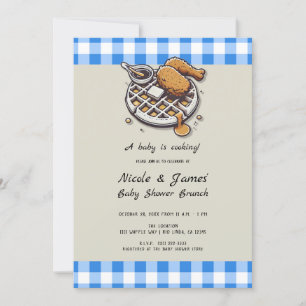 Frittiertes Hühnchen & Waffeln Brunch Baby Shower Einladung