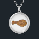 Frittiertes Hühnerleg Drumstick Soul Food Necklace Versilberte Kette<br><div class="desc">Eine originelle Marker-Illustration eines köstlichen gebratenen Hühnerschenkeltrommels. Ein Soul-Klassiker! Ideal für Ihren Lieblings-Feinschmecker. Coordiniert gebratene Hühnerdesigns zur Verfügung!</div>