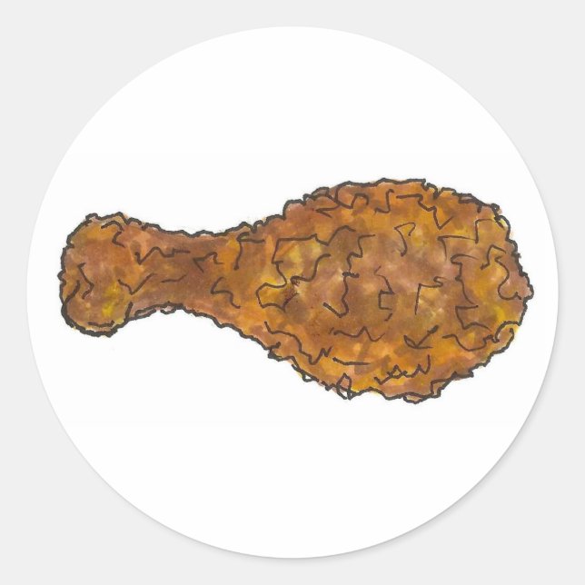 Frittiertes Hühnerleg Soul Food Feinschmecker Runder Aufkleber (Vorderseite)
