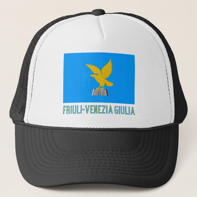 Friuli-Venezia Giuliaflagge mit Namen Truckerkappe (Vorderseite)
