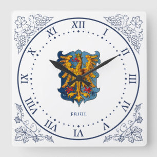 Friuli-Wappen Quadratische Wanduhr