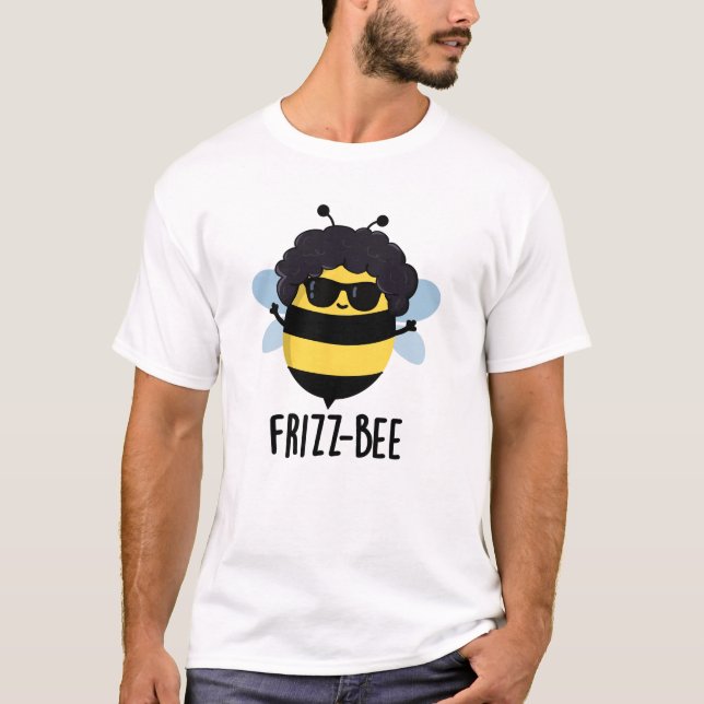 Frizz-Bee Funny Afro Bee Pun T-Shirt (Vorderseite)