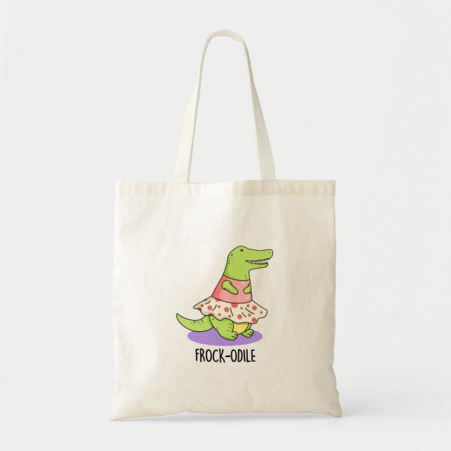 Frockodile Funny Crocodile Pun Tragetasche (Vorne)