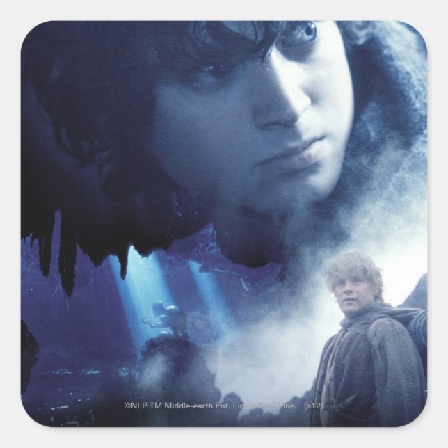 FRODO™, GOLLUM™ und Sam Quadratischer Aufkleber (Vorderseite)