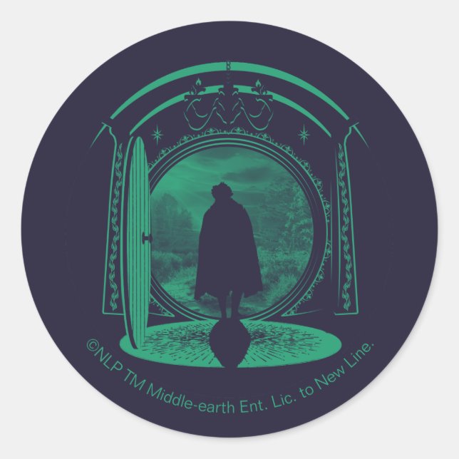 FRODO™ Leaving THE SHIRE™ Silhouette Runder Aufkleber (Vorderseite)
