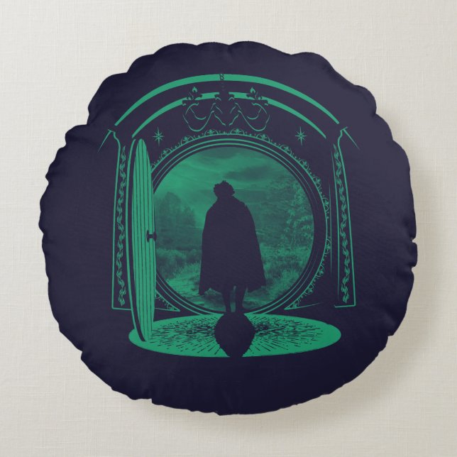 FRODO™ Leaving THE SHIRE™ Silhouette Rundes Kissen (Vorderseite)