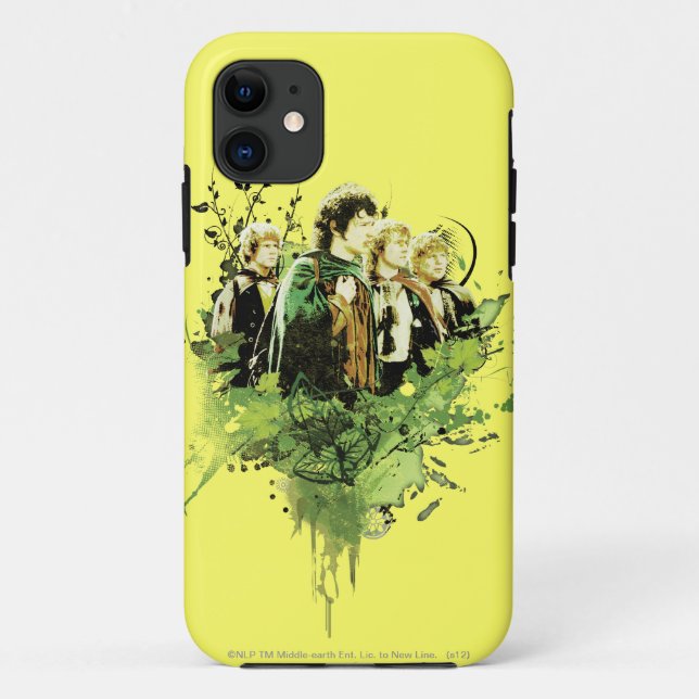 FRODO™ mit Hobbits Vector Collage Case-Mate iPhone Hülle (Rückseite)