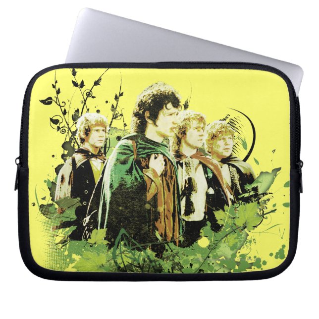 FRODO™ mit Hobbits Vector Collage Laptopschutzhülle (Vorderseite)