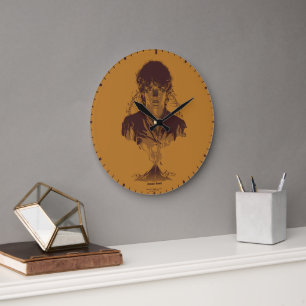 FRODO™ MOUNT DOOM™ Tengwar-Inschrift-Grafik Große Wanduhr