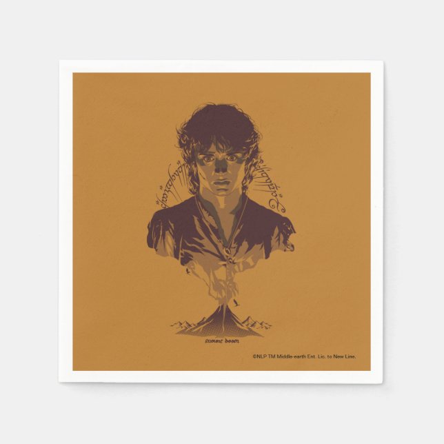 FRODO™ MOUNT DOOM™ Tengwar Inscription Graphic Serviette (Vorderseite)