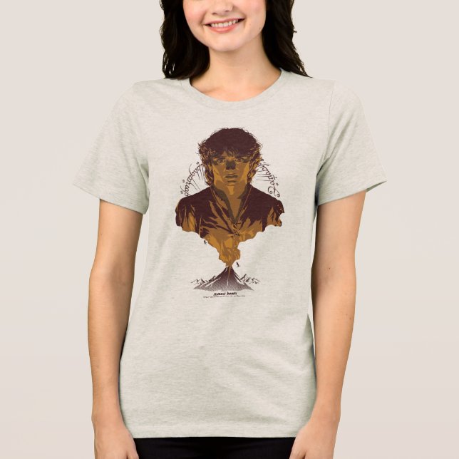 FRODO™ MOUNT DOOM™ Tengwar Inscription Graphic Tri-Blend Shirt (Vorderseite)