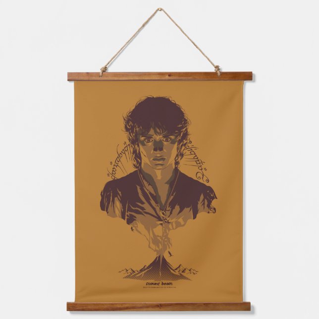 FRODO™ MOUNT DOOM™ Tengwar Inscription Graphic Wandteppich Mit Holzrahmen (Vorderseite)