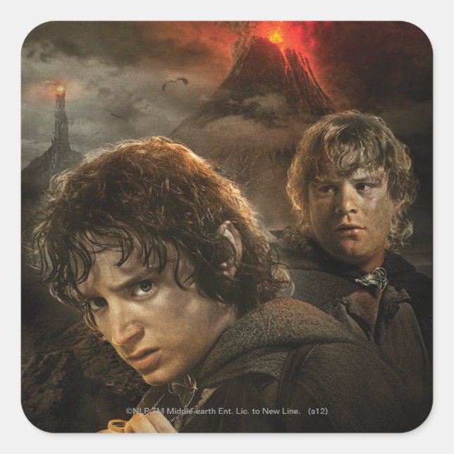 FRODO™ und Samwise Quadratischer Aufkleber (Vorderseite)