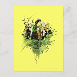FRODO™ with Hobbits Vector Collage Postkarte