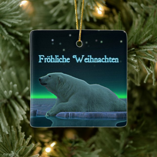 Froehliche Weihnachten - EisEdge Polar Bear Keramikornament (Baum)