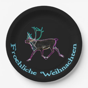 Froehliche Weihnachten - Elektrische Karibik Pappteller