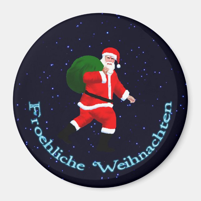 Froehliche Weihnachten - Santa Claus Magnet (Vorne)