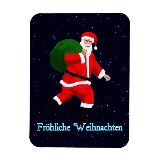 Froehliche Weihnachten - Santa Claus Magnet (Vertikal)