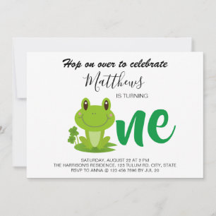 Frog 1er anniversaire fête moderne invitation pour