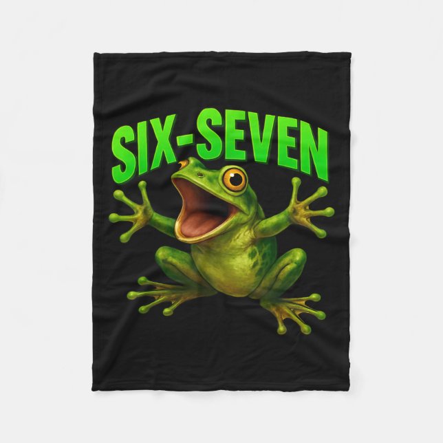 Frog 67 Meme Six Seven Funny Gen Alpha  Fleecedecke (Vorderseite)