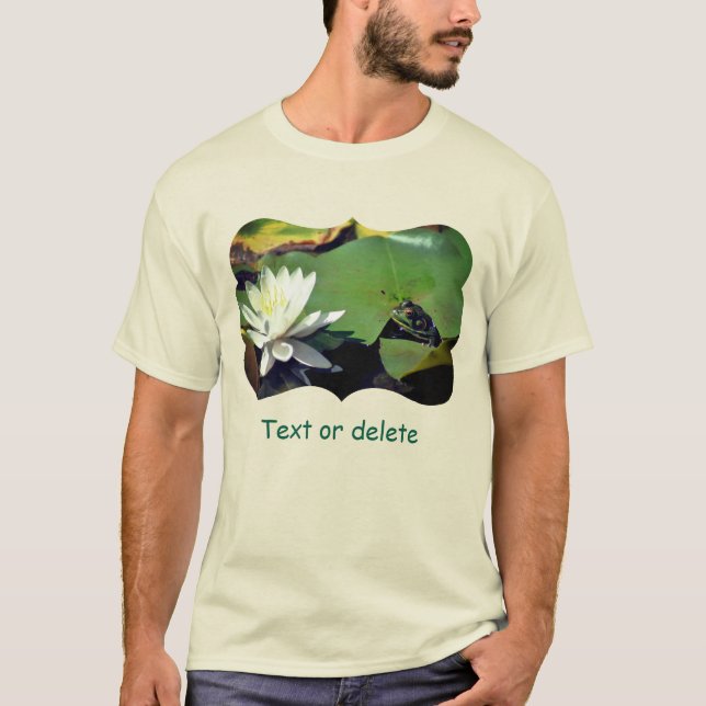 Frog Admiring Water Lily Nature Light Personalized T-Shirt (Vorderseite)