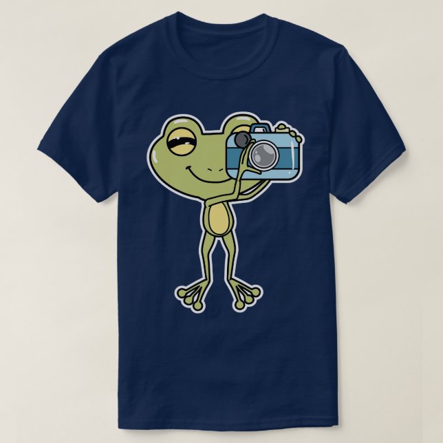 Frog als Fotograf mit Kamera T-Shirt (Design vorne)