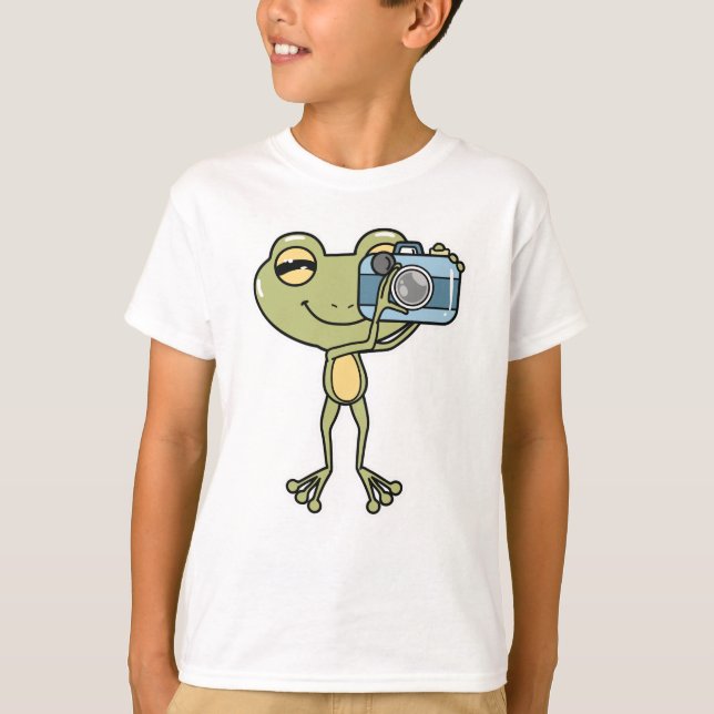 Frog als Fotograf mit Kamera T-Shirt (Vorderseite)