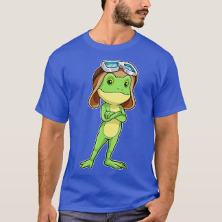Frog als Pilot mit Hat-Brille T-Shirt