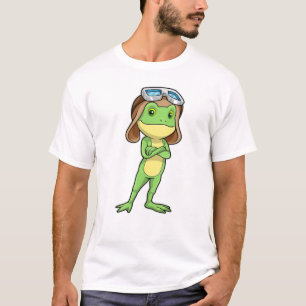 Frog als Pilot mit Hut und Brille T-Shirt