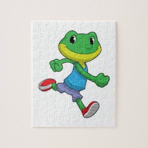 Frog als Runner beim Laufen