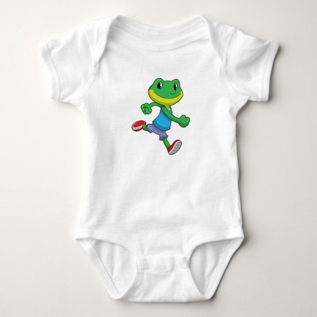 Frog als Runner beim Laufen Baby Strampler (Vorderseite)