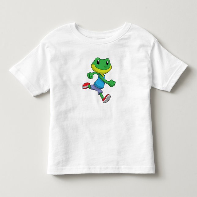 Frog als Runner beim Laufen Kleinkind T-shirt (Vorderseite)