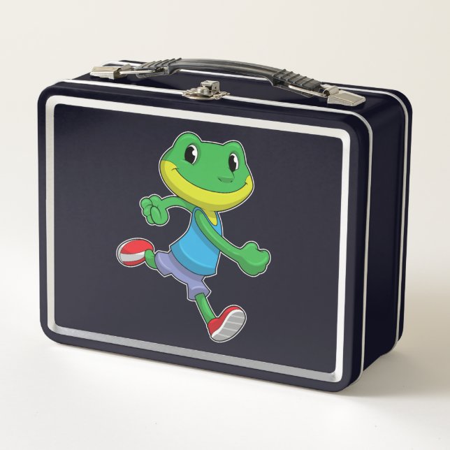 Frog als Runner beim Laufen Metall Brotdose (Vorderseite)